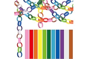 NACHLYNN 660 Pieces Paper Chains Garland Bright Colors Paper Strips for Classroom Home Party Decor (Rainbow Colors)
