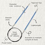 KnitPro Zing Fixed Circular Needles 40 inches 4.00mm Metal view 3