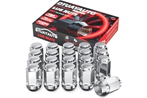OTUAYAUTO 1/2-20 Lug Nuts - 20PCS Chrome Closed End Bulge Acorn Lug Nut, 1/2-20 Wheel Lug Nuts, Cone Seat, 19mm Hex, Replacem