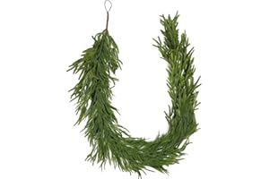 BROKELIT 9 FT Real Touch Norfolk Pine Garland Green Artificial Christmas Garland Faux Greenery Garland for Holiday Fireplace Mantle Window Indoor Outdoor Decor, Winter Christmas Decorations (1 PCS)
