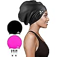 2 Pack Extra Large Swim Cap for Braids and Dreadlocks, Silicone Swimming Caps for Long Hair, Weaves, Extensions, Curls & Afros, Waterproof Adult Swim Hats Bathing Caps for Women Men