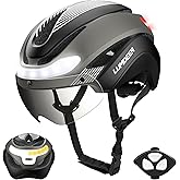 LUMDEER E-Bike Smart Helmet NTA 8776 Certified LED Lights with Turn Signals | Front &amp; Rear Turn Signals | Auto Brake Light | Photochromic Goggles | Class 3 E-Bikes, Commuter, Cycling for Adults Men Women