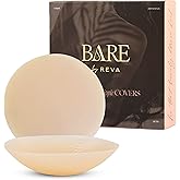 BARE by REVA Premium Nipple Covers 100x Use - Adhesive Silicone Nipple Pasties with Travel Box - Soft Matte Reusable Pasties
