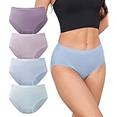 DAVID ARCHY Womens Underwear, Bamboo Rayon Women's Briefs - Moisture Wicking Panties, Soft & Breathable, 4 Pack