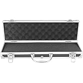 STOBAZA Aluminum Toolbox Portable Tool Storage Case 14X5.8X3.9 in Compact Hard Case Storage Box with Lock and Handle for Small Tools Electronics and Accessories