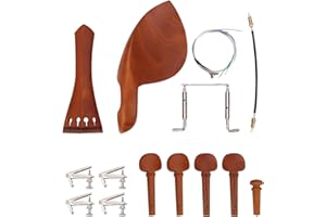 4/4 Violin Fittings 1Set Jujube Wood Violin Parts String Instrument Accessories with Chin Rest Tuning Pegs Tailpiece Endpin a