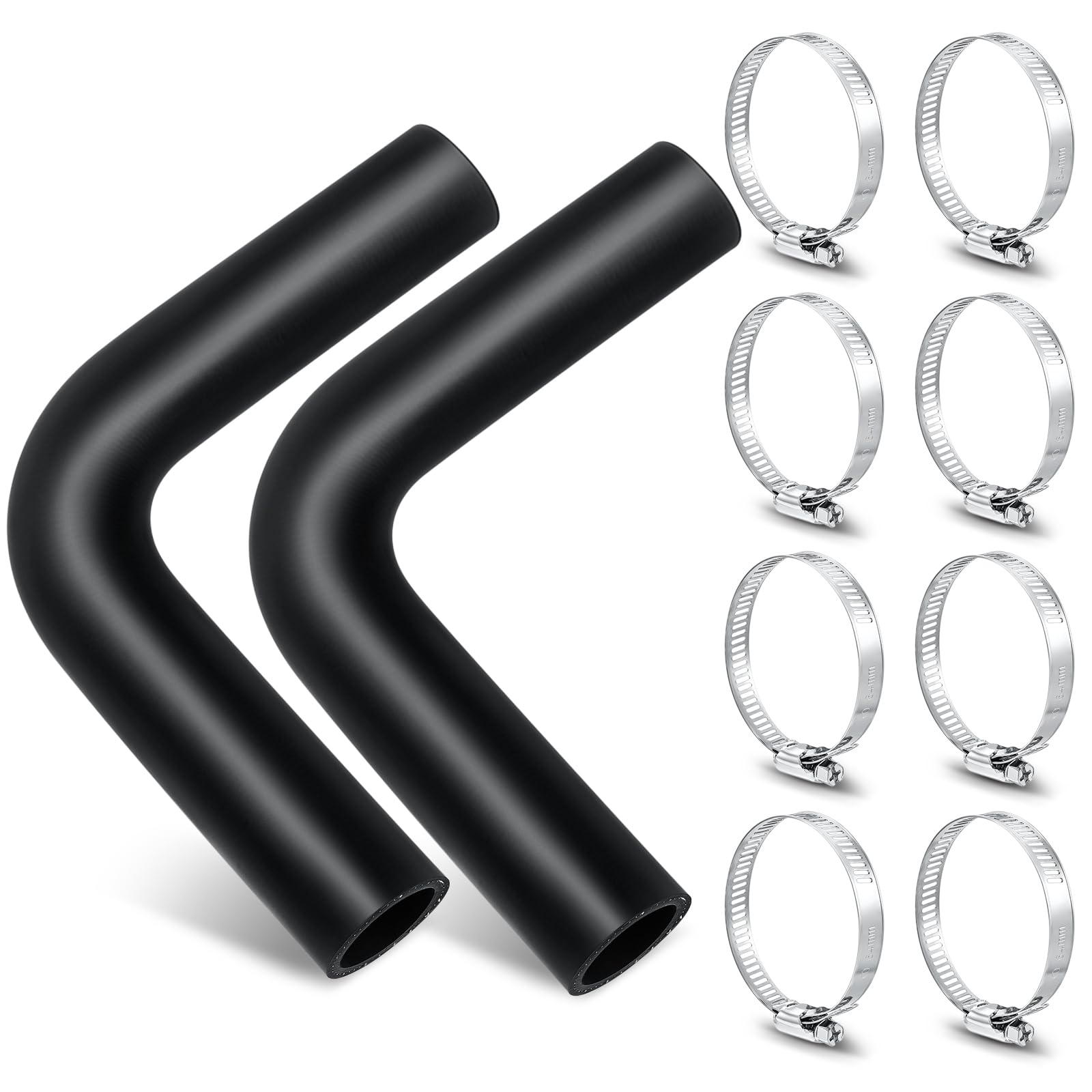 Photo 1 of Frienda 2 Pcs Gasoline Fuel Filler Neck Hose with 8 Clamp Set 15 7/8 inch Length Reinforced Gas Tank Fuel Filler Hose(90 Degree,1 1/2 Inch)