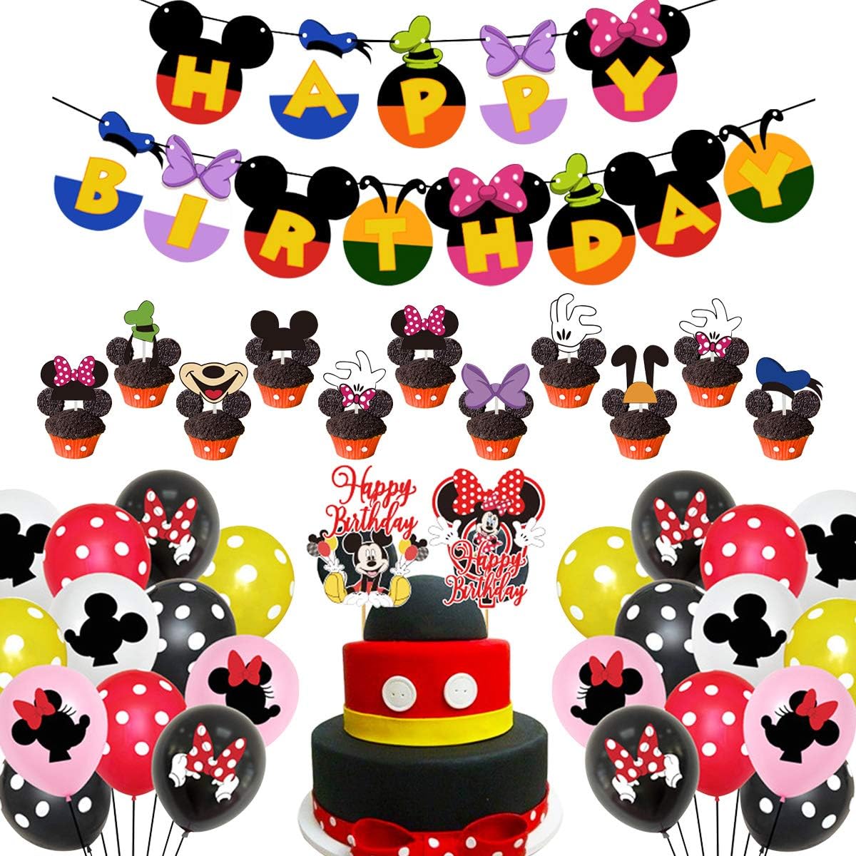 Bestzy Mickey Balloons Decorations De Fete Sur Le Theme Minnie Decorations Joyeux Anniversaire Banniere Pour Anniversaire Baby Shower Fournitures De Fete A Theme Mickey Et Minnie Cuisine Et Maison Fournitures De Loisirs