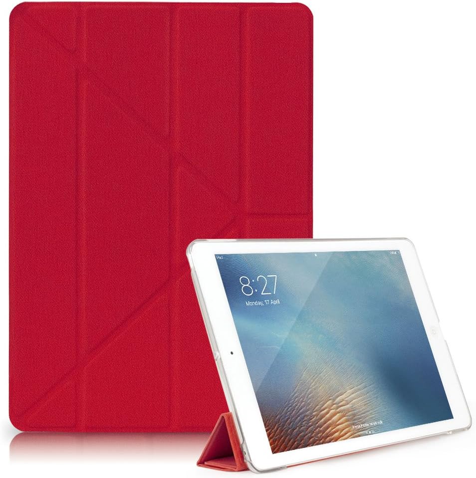 iPad Air 1 Origami Case - GOOOA Folio Smart Case with Hard Back Cover(with Auto Wake/Sleep),fit iPad iPad Air 1 / iPad 5,Red