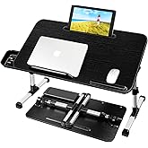 AirOpen Laptop Desk for Bed, Adjustable Height and Angle, Laptop Lap Desk with Tablet Stand and Drawer, Bed Table Fits Laptop