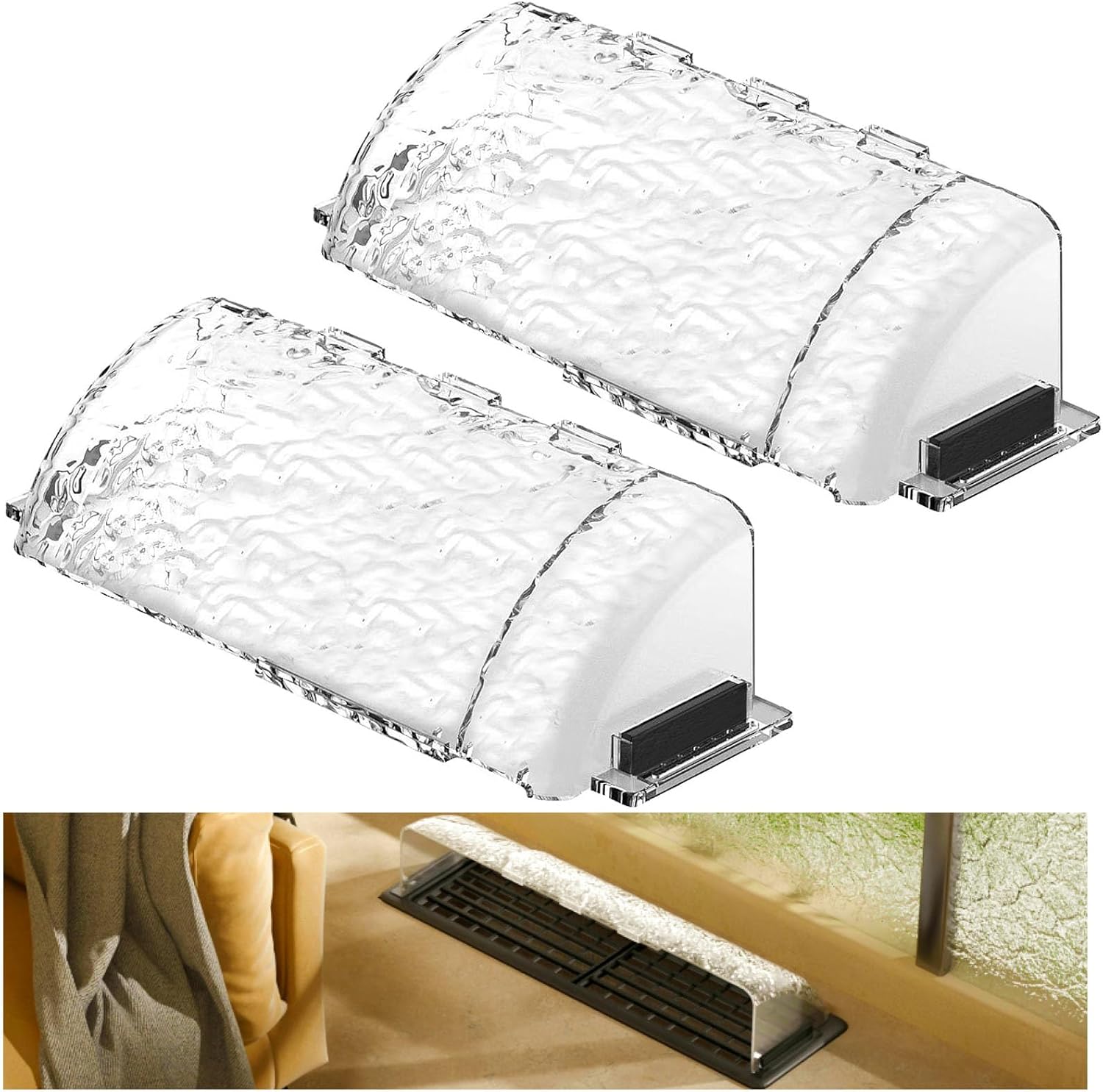 Registers, Grilles & Vents - 9-15 Inch Adjustable Magnetic Air Deflector with Unique Surface for Sidewall, Ceiling Registers and Vents (2 Pack)