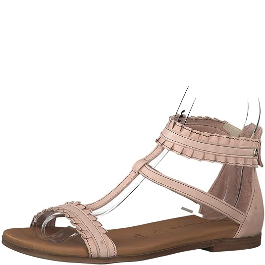 Tamaris 1-1-28128-22 Damen Schaftsandalen,Sandale,Sandalette,Sommerschuh,bequem,flach,Reißverschluss,Touch-IT