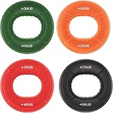 Hand Grip Strengthener Rings - 4 Pack Finger Exerciser Grip Strength Trainer Silicone Squeezer Gripper for Muscle Strengthening Training Forearm Grip Workout Stress Relief Rehabilitation 30LB-80LB