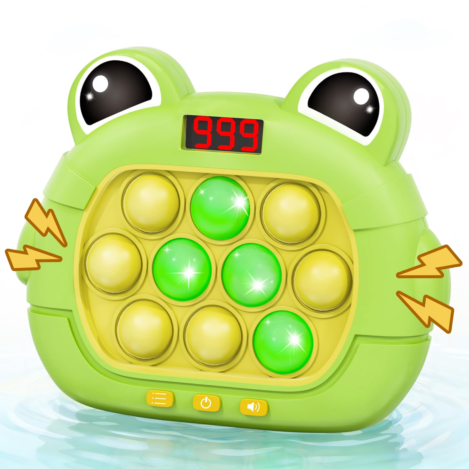 Narotood Quick Push Pop Game - Light Up Bubble Fidget Toy for Kids & Adults, Handheld Puzzle Game Sensory Toys, Great Gift for Christmas, Easter & Birthdays for Boys and Girls Ages 3-12 (Frog)