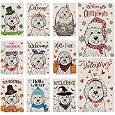 Seasonal Garden Flags Golden Doodle Double Sided Flags Set of 11 Holiday Farmhouse Indoor Outdoor Yard Lawn Christmas Gifts Decorations 12.5x18 Inch