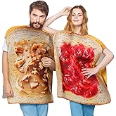 Liitrsh 2 Sets Couple Peanutbutter and Jelly Costume for Adults Funny Halloween Cosplay Food Costume Outfit for Halloween Party