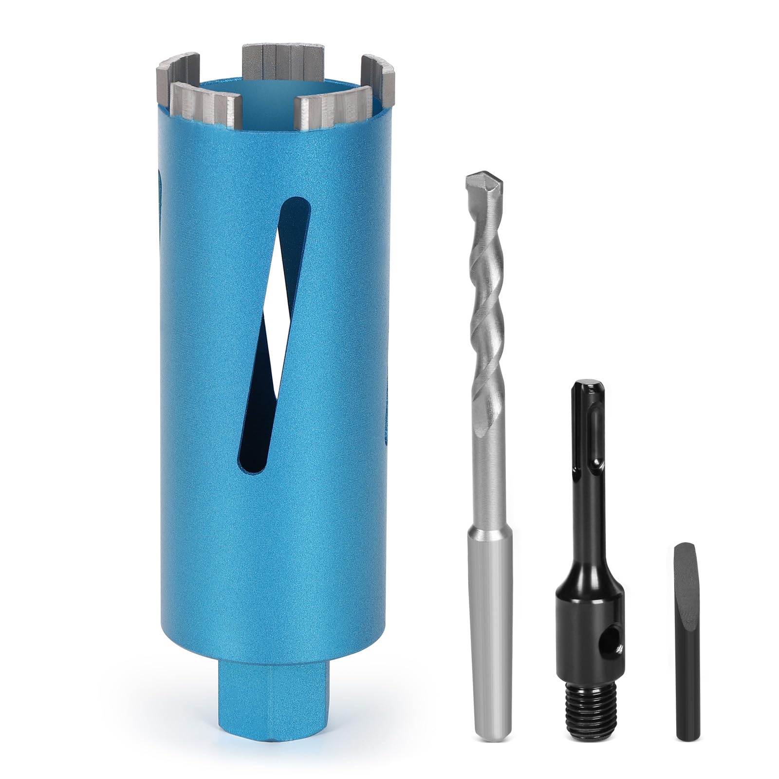 M22 Diamond Core Drill Bit for Core Drill with Turbo, Includes SDS-Plus, Diameter 68 mm, Total Length 200 mm, Wet/Dry Can Drill, Can Drill, Diamond Drill Bit, Wet Drill Bit, Dry Drill Bit for Concrete