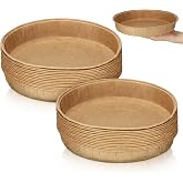 Mifoci 25 Pcs Paper Pie Pans for Baking Disposable Tart Mold Bulk Round Easy Kraft Bread Baking Pans for Microwave Freezer Oven Safe Display Loaf Cake Muffin Pizza Home Kitchen Supply