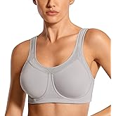SYROKAN Women's High Impact Removable Pads Sports Bra Underwire Full Coverage Support Workout Running Bra
