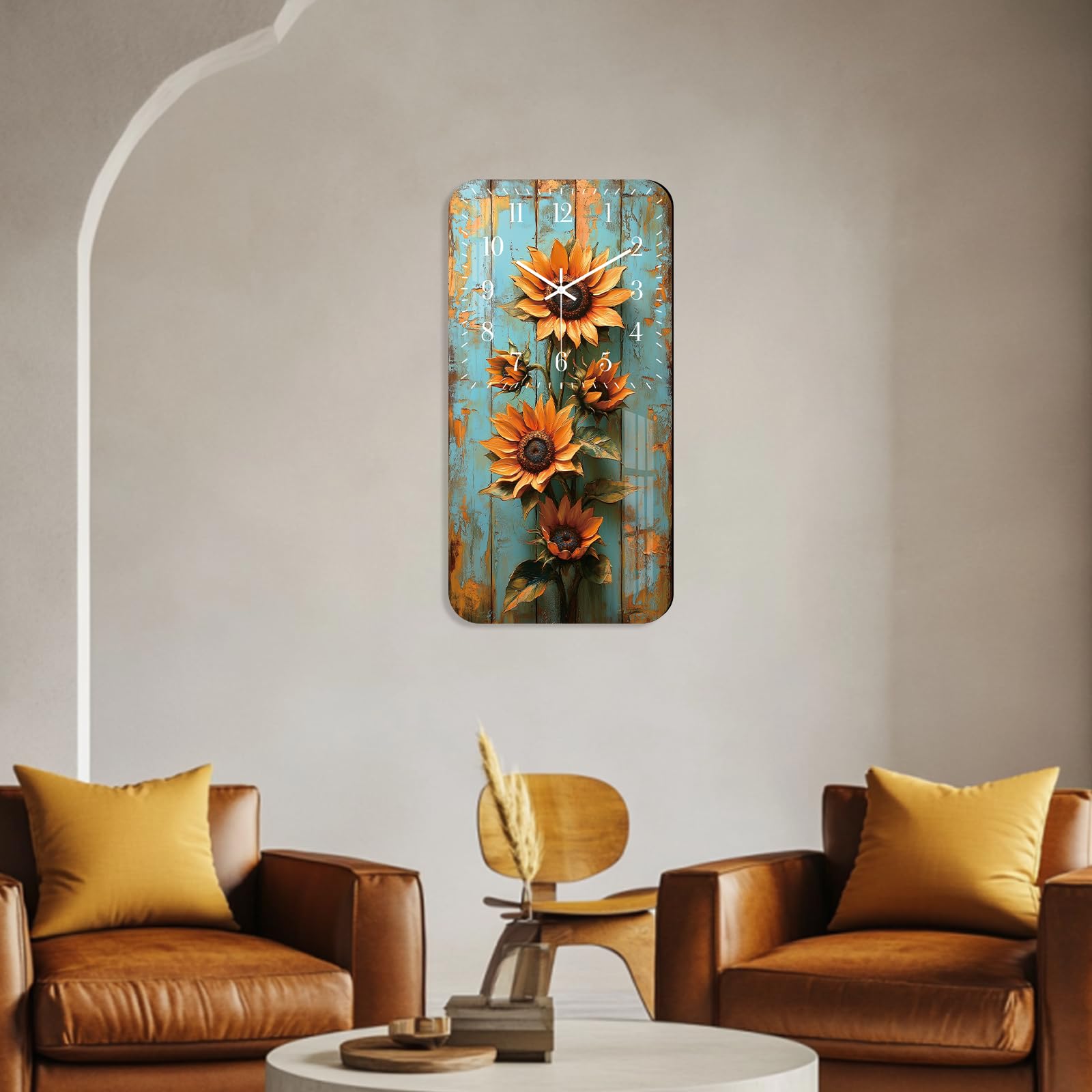 Condition photo showing New/Like New for large sunflower wall clocks for living room decor - 24 inch kitchen wall clocks battery operated - s