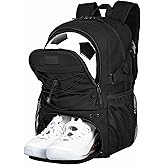 Goloni Soccer Bag, Soccer Backpack with Ball Holder and Shoe Compartment | Water Resistant Sports Backpack Fit Basketball Volleyball Football,Youth Soccer Gifts