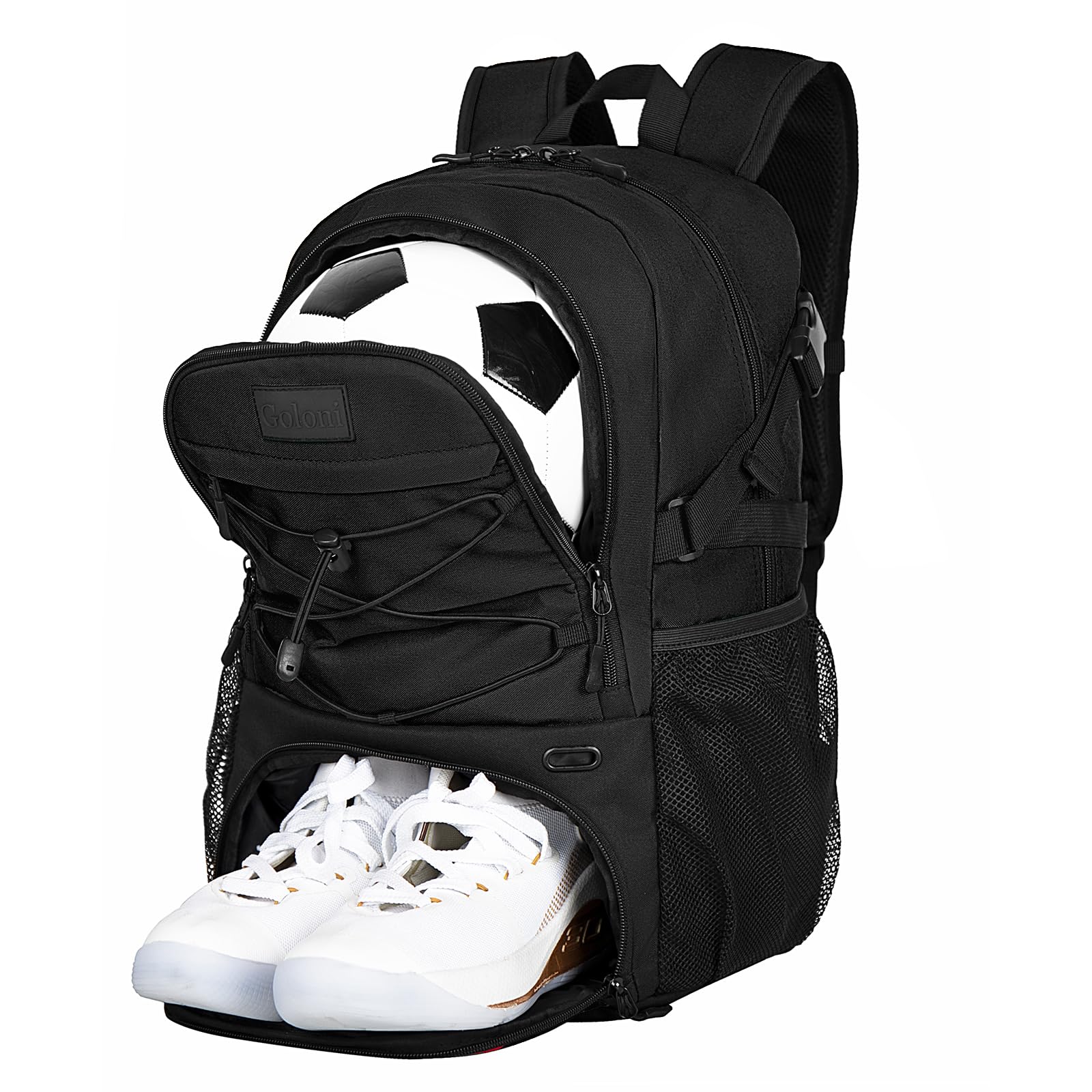 Photo 1 of Goloni Soccer Backpack, Large Water-Resistant Sports Bag with Ball & Shoe Compartment, Multi-Purpose Backpack for Basketball, Volleyball, Travel