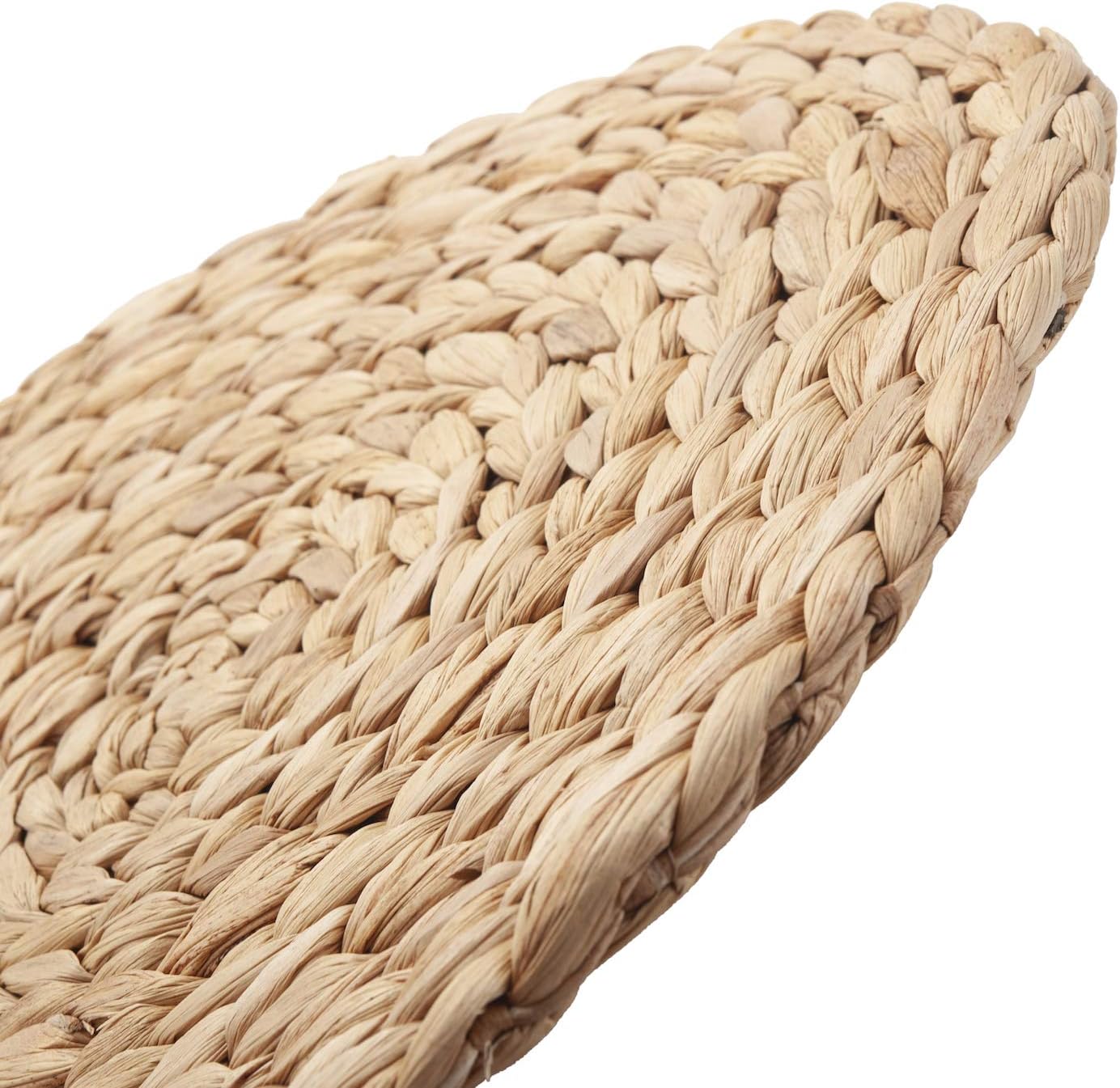 6 Pack, Round Woven Placemats, 35 cm Natural Water Hyacinth Placemats, Braided Straw Table Mats, 13.8 inch (35 cm) - Image 4