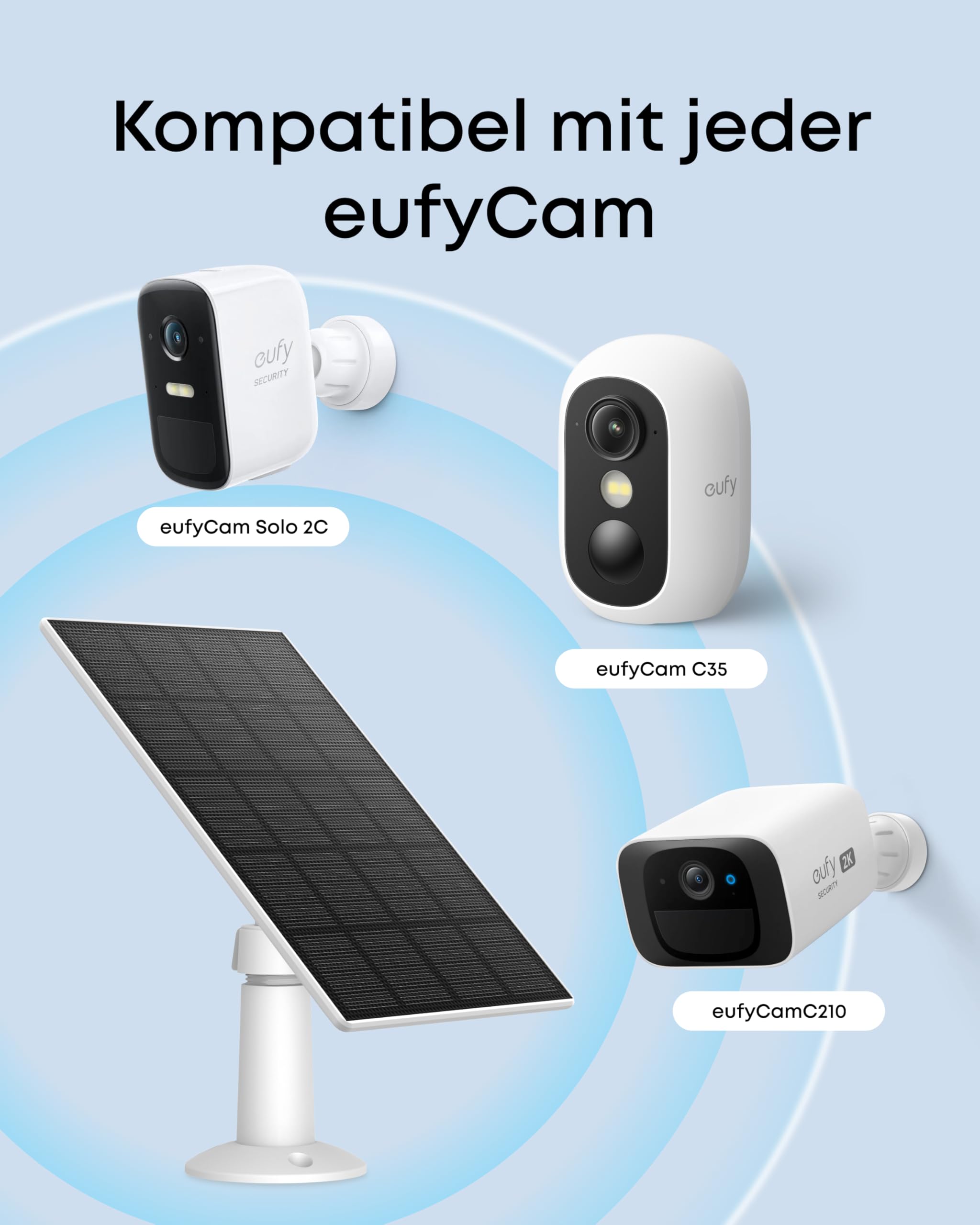 eufy eufyCam C35 (4er-Pack) mit Solarpanel C10(3W), Magnetische Halterung, Farbnachtsicht, Lokaler Speicher, IP67, Gesichtserkennung, Solarpanel-Kompatibel, Ohne ABO,Weiß 9