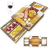 Graceware Charcuterie Board Set(16.5"×15"×2.8") - Premium Wooden Cheese Board with Four Ceramic Bowls and Charcuterie Boards Accessories for Bridal Shower Gifts, Wedding Gifts & Housewarming