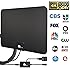 1byone HDTV Antenna, HD Digital Indoor TV Antenna UPGRADED 2018 VERSION, 50 Miles Long Range with Amplifier Signal Booster for 1080P 4K Free TV Channels, Amplified 10ft Coax Cable
