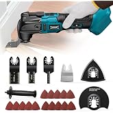 DIYtoolifz Cordless Oscillating Tool Compatible with Makita 18V, 6 Variable Speed Brushless-Motor Tool, Oscillating multi tool kit for Cutting Wood Nails Remove Grout &amp; Sanding, Tool Only