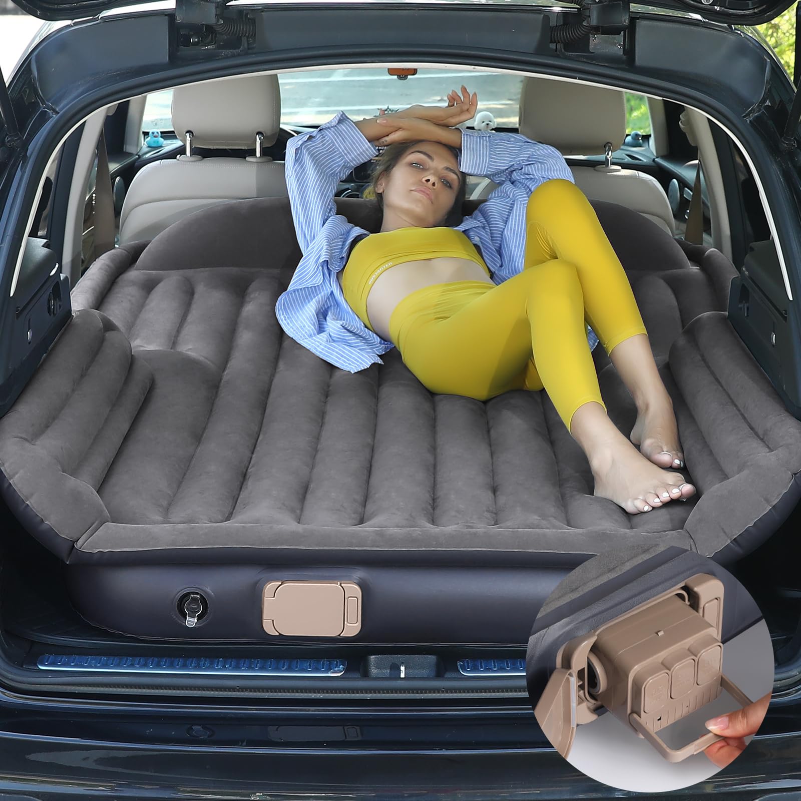 Photo 1 of **ITEM IS DIRTY**
KMZ Inflatable Air Mattress with Built-in Electric Pump -Self Inflatable/Deflation Blow Up Mattress in 90 Seconds- Flocked Top Carbed with Carry Bag for Travel, Camping