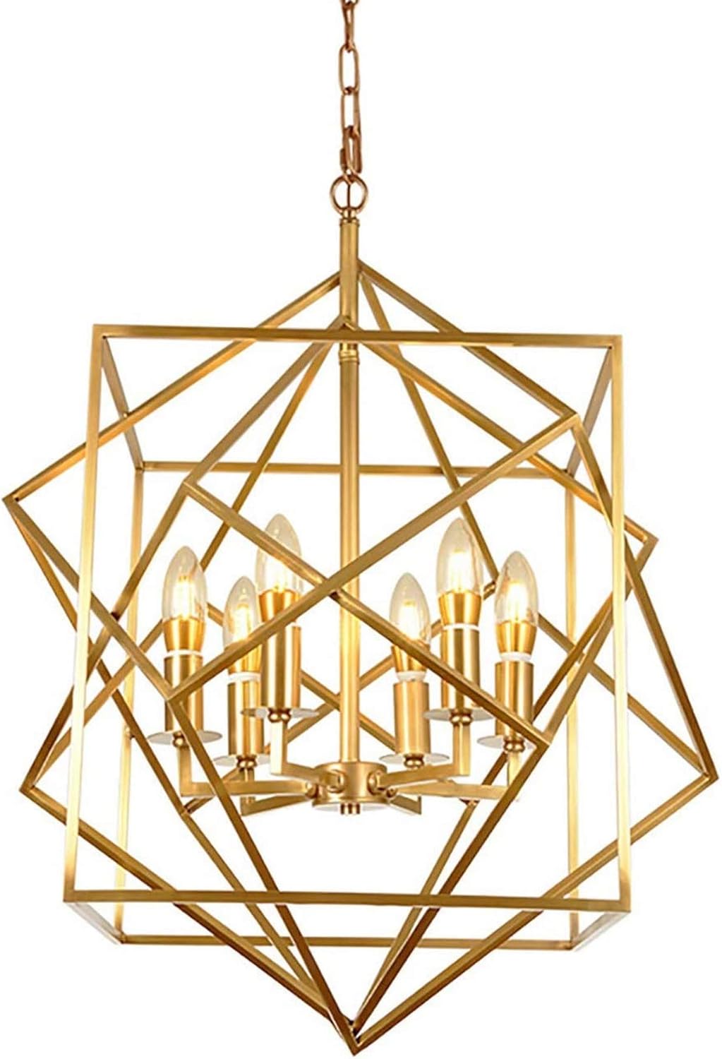 NBVCX Home Decoration Metall Bauernhaus Kronleuchter Gold Laterne