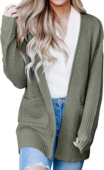 Waffle knit button sweater Clearance