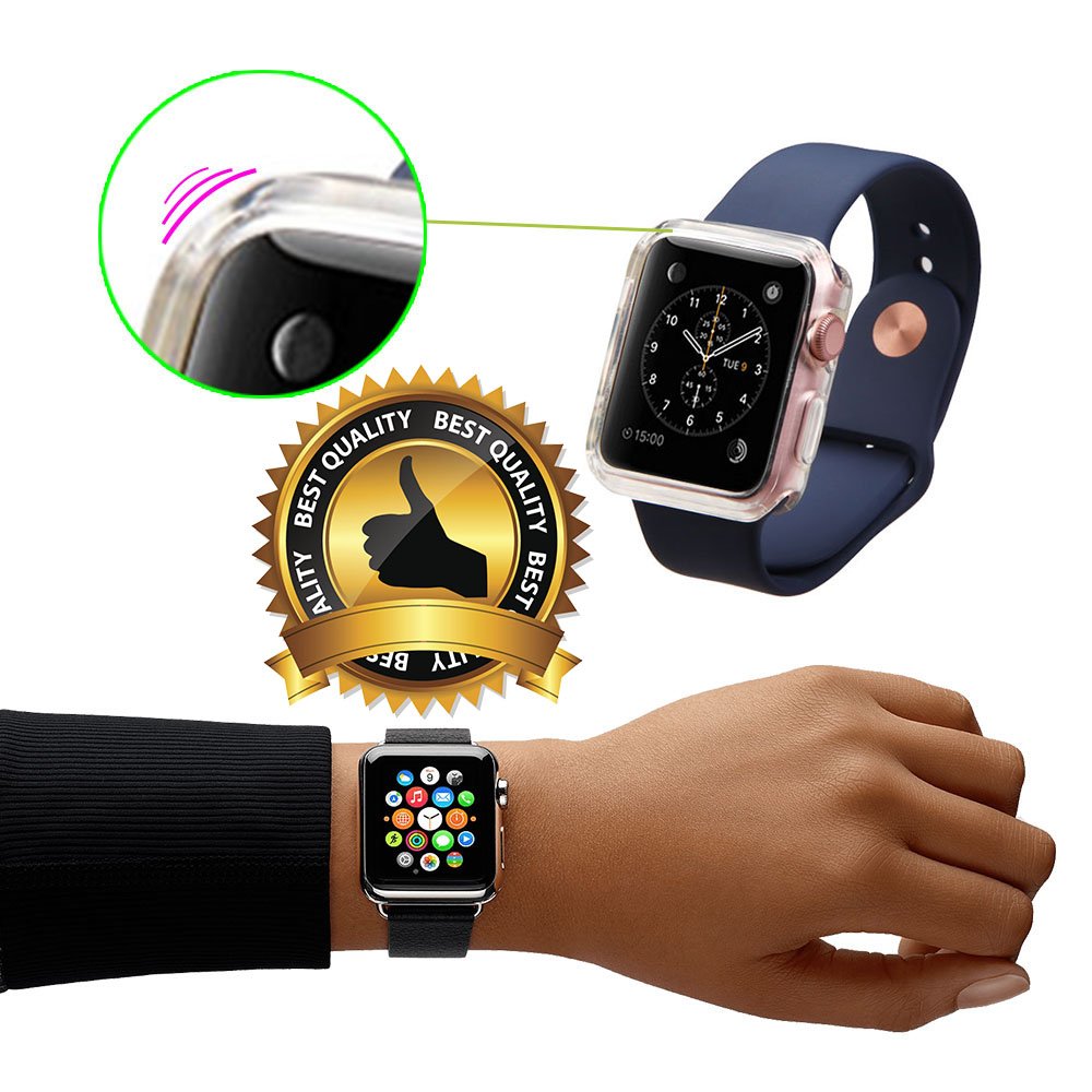 Apple Watch 38mm Screen Protector - Ultra Slim Clear PC Flexible Lightweight Case Protective Bumper Cover for Apple iWatch Series 2 & Series 3 - High Transparency Full Cover for Apple Watch 2017