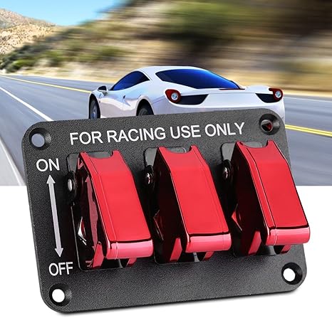 Amazon Co Jp Salinr 12v イグニッションスイッチパネル 12v 3グループトグルスイッチパネル スイッチ 船舶用品 スイッチヒューズ付 ブレーカースイッチ プッシュボタン レーシングカー用 レッド ホーム キッチン