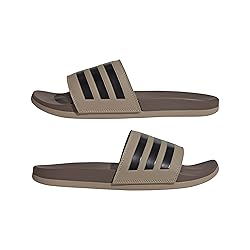 adidas Unisex Adilette Comfort Slide Sandal, Blanch