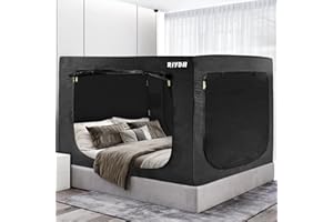 RIYDH Bed Tent Bed Canopy Tents for Adult - Portable Dream Tent Indoor Sleeping Tents 93% Blackout with 3 Doors Breathable Big Space