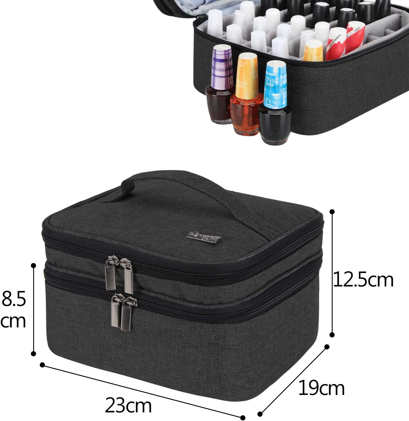 Amazon Co Jp Luxja マニキュアケース ネイルカラー 15ml 30ボトル ネイル道具 収納 整理 持ち運び ケースのみの販売 黒 旅行用品 旅行小物 通販