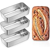 Leonyo 4 Pack Loaf Pans for Baking Bread, 9IN x 5IN Stainless Steel Loaf Bread Pans for Homemade Meatloaf, Banana, Brownies, Lasagnas, Dishwasher Oven Safe