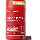 Humann SuperBeets 5-in-1 Heart Gummies + 3X Absorption 150mg CoQ10, 60 Ct | Nitric Oxide Support, Heart Health, Blood Pressure &amp; Cellular Energy, Non-GMO Beet Gummies, Beetroot &amp; Grape Seed Extract