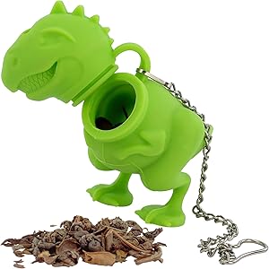 Funwares T-Rex Tea Infuser - Dinosaur Shaped Loose Leaf Tea Filter with Hanging Chain