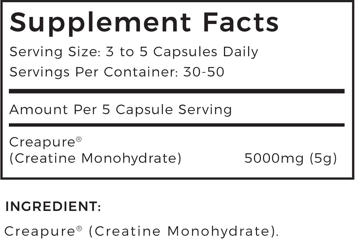 Creapure® Creatine Monohydrate Capsules (1 Gram per Capsule), 150 count (Pack of 1) - Image 3