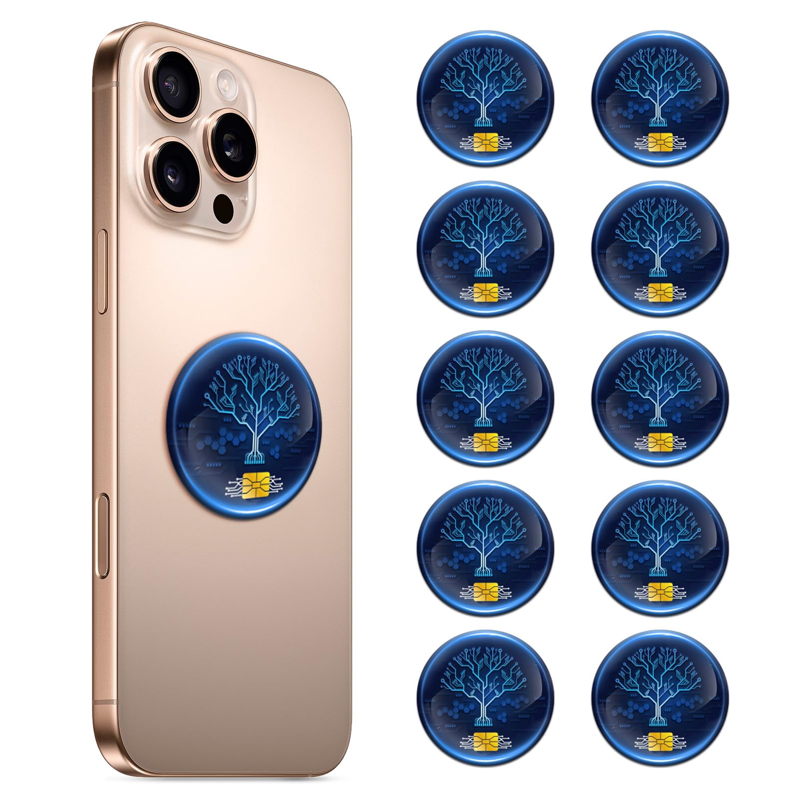 Photo 1 of 10 Pcs Phone Protection Stickers Neutralizers for Smart Phones/Tablets/Laptops/Computer/WiFi/Priner/TV Electronic Devices