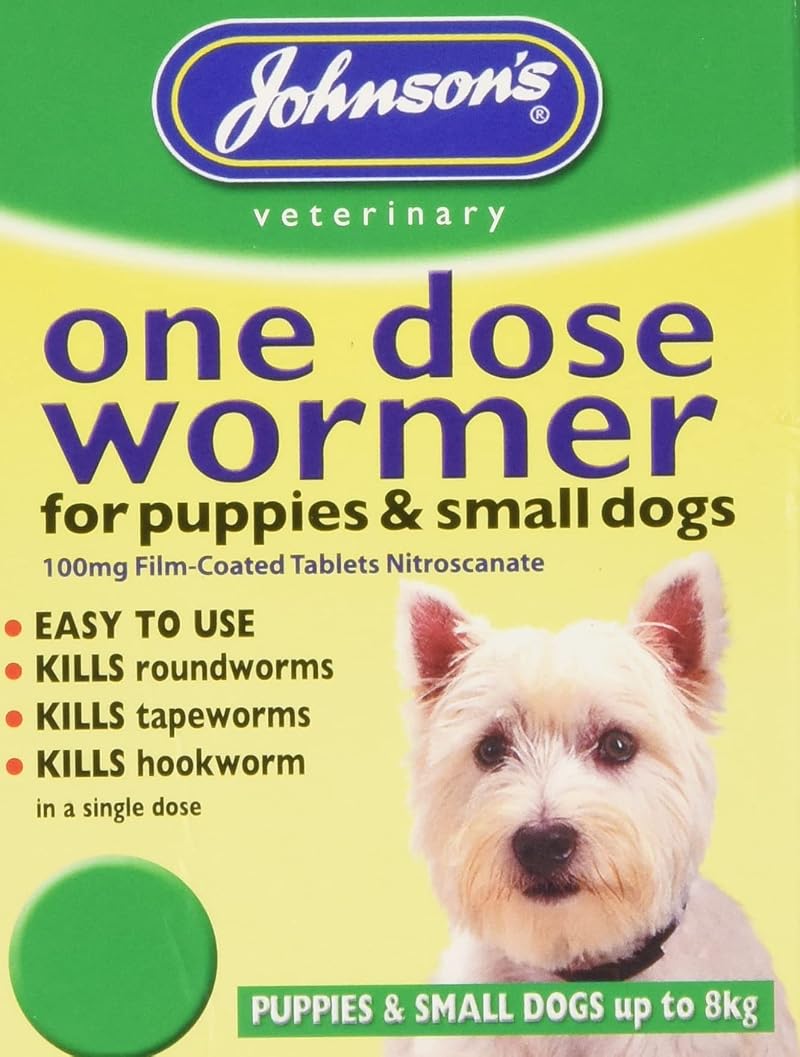 Johnsons Vet Easy One Dose Wormer Size 1 for Small Dogs and Puppies up to 6kg