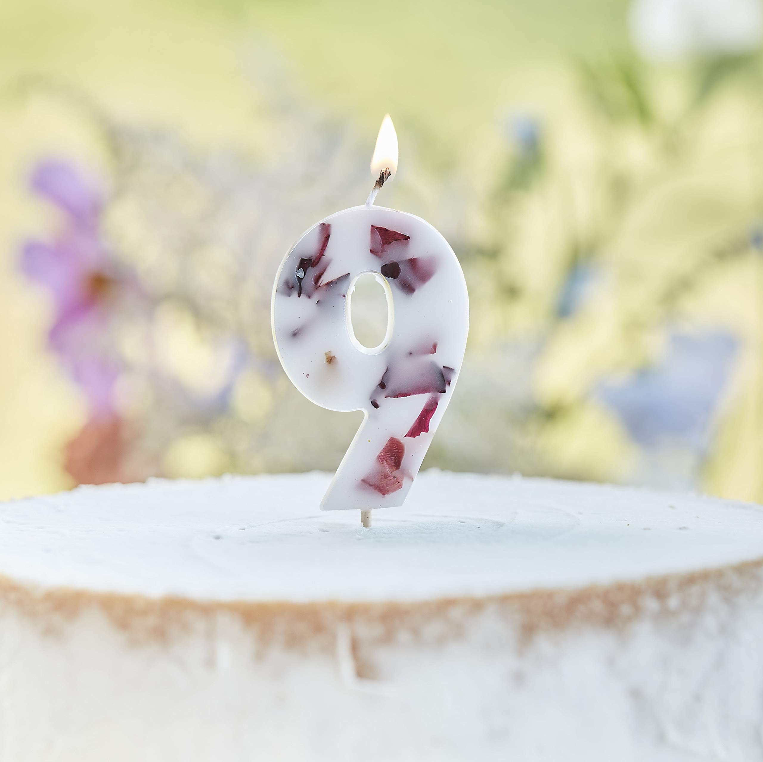 Ginger Ray Pressed Petal Number 9 Birthday Party Candle