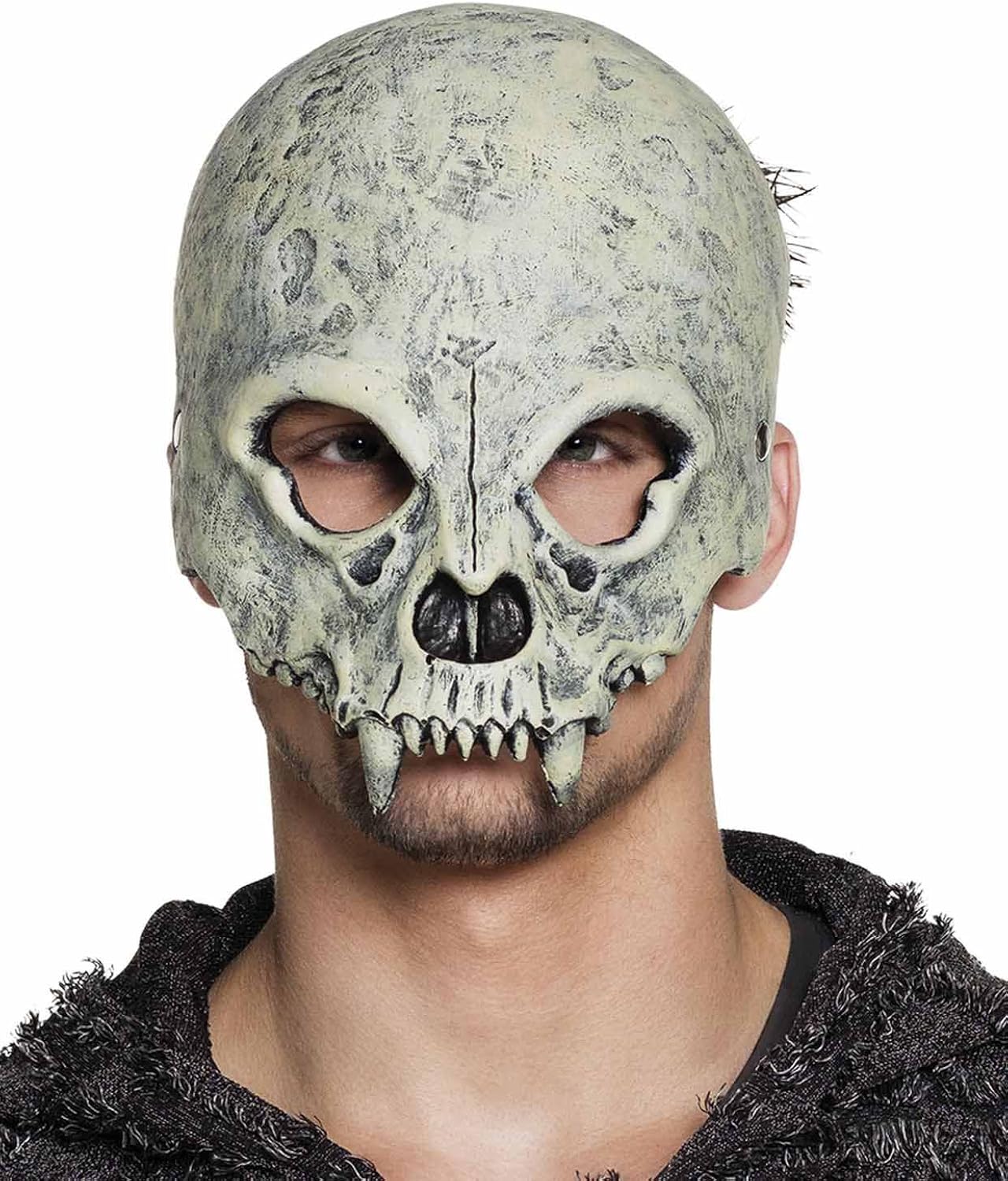 Boland 72151 Half Mask Skull One Size, grey, white, Gray - Image 3