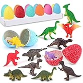 12 Dinosaur Eggs Toys, Surprise Pack with 12 Unique Dinosaur Figures,Goodie Bag Stuffers,Pinata fillers, Easter Eggs dongcoh,Carnival Prizes Treasure Box Christmas Stocking Stuffers Treasure Box