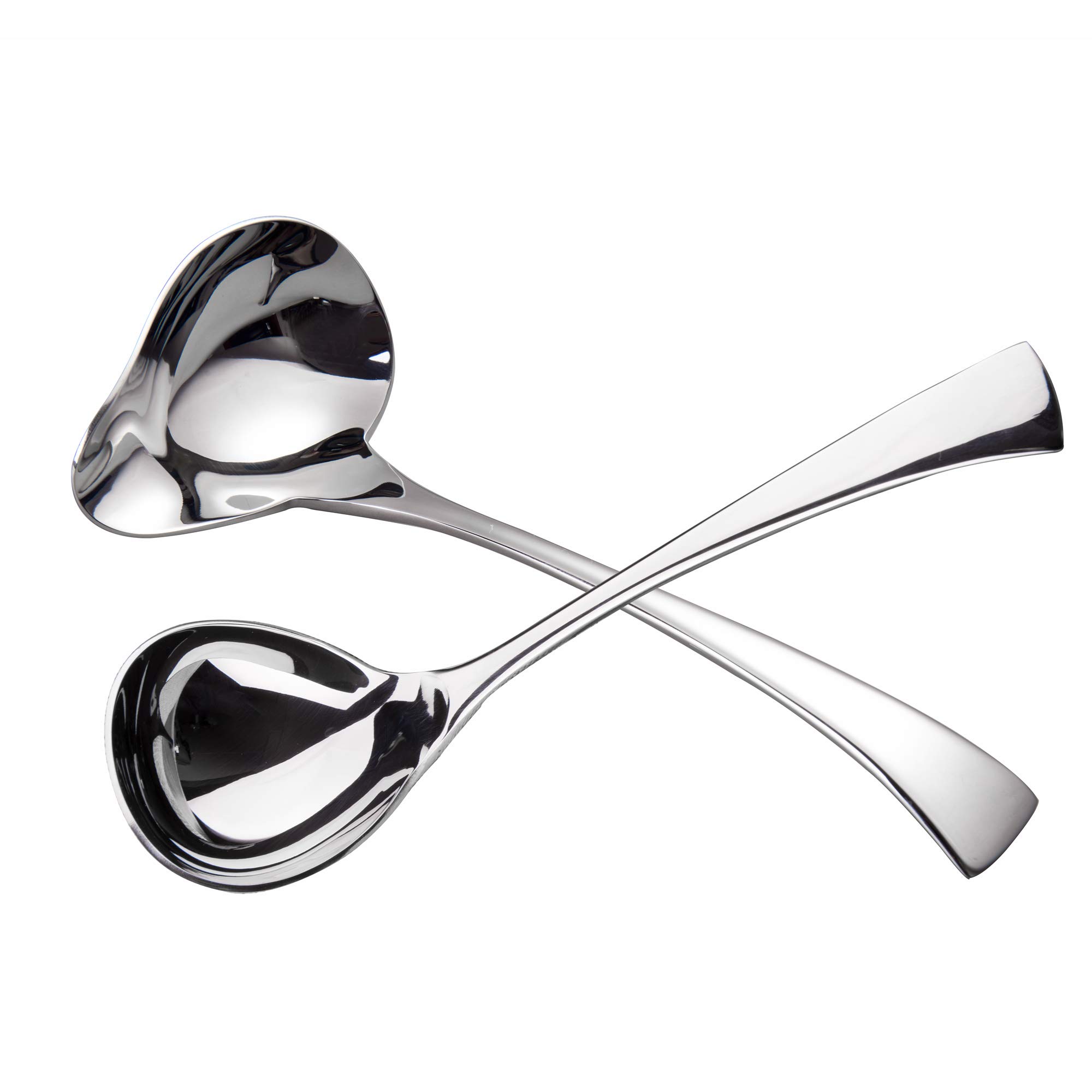 IMEEA Sauce Ladle Small Soup Ladle 18/10 Stainless Steel Gravy Ladles Drizzle Spoon Serving Ladles for Sauce, Set of 2