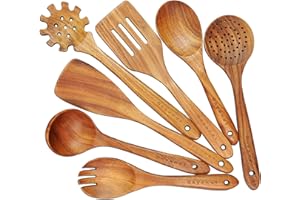 Wooden Spoons for Cooking,7 Pcs Wooden Utensils for Cooking Wooden Cooking Utensils(7 PCS)